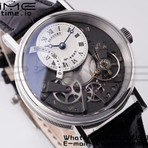 Breguet Tradition 7097BB/G1/9WU SS ZF 1:1 Best Edition White/Gray Dial on Black Leather Strap A505 - Super Clone Watch | 1:1 Best Version