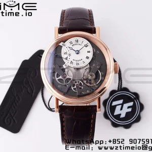 Breguet Tradition 7097BR/G1/9WU RG ZF 1:1 Best Edition White/Gray Dial on Brown Leather Strap A505 - Super Clone Watch | 1:1 Best Version