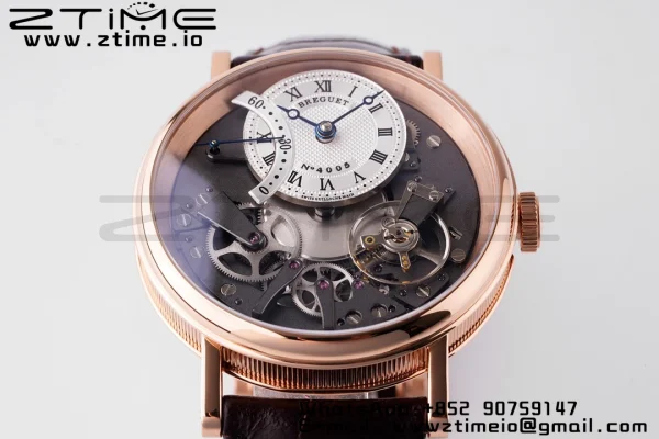 Breguet Tradition 7097BR/G1/9WU RG ZF 1:1 Best Edition White/Gray Dial on Brown Leather Strap A505 - Super Clone Watch | 1:1 Best Version
