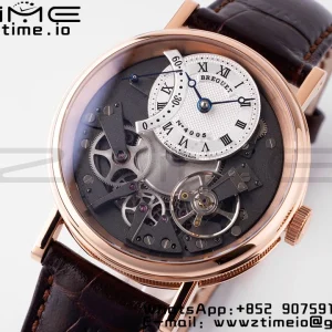 Breguet Tradition 7097BR/G1/9WU RG ZF 1:1 Best Edition White/Gray Dial on Brown Leather Strap A505 - Super Clone Watch | 1:1 Best Version