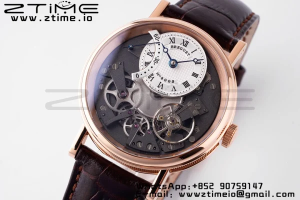 Breguet Tradition 7097BR/G1/9WU RG ZF 1:1 Best Edition White/Gray Dial on Brown Leather Strap A505 - Super Clone Watch | 1:1 Best Version
