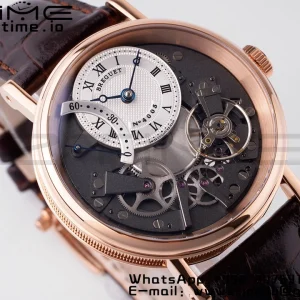 Breguet Tradition 7097BR/G1/9WU RG ZF 1:1 Best Edition White/Gray Dial on Brown Leather Strap A505 - Super Clone Watch | 1:1 Best Version