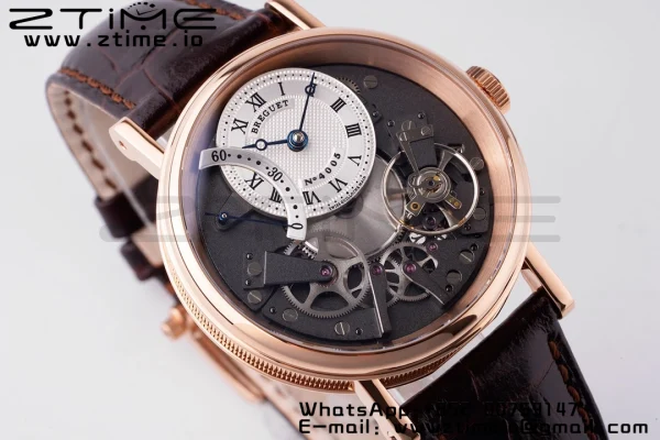 Breguet Tradition 7097BR/G1/9WU RG ZF 1:1 Best Edition White/Gray Dial on Brown Leather Strap A505 - Super Clone Watch | 1:1 Best Version