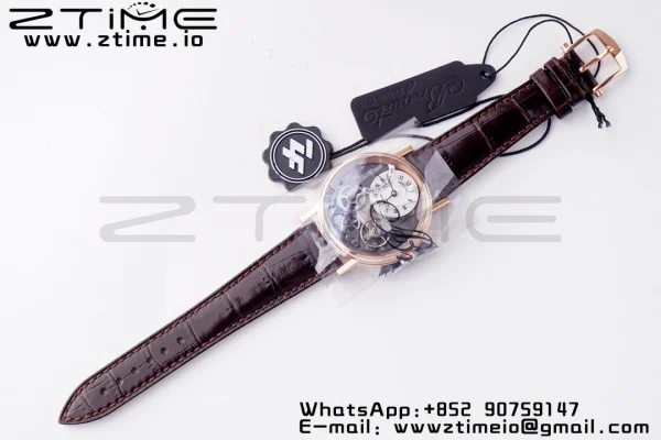 Breguet Tradition 7097BR/G1/9WU RG ZF 1:1 Best Edition White/Gray Dial on Brown Leather Strap A505 - Super Clone Watch | 1:1 Best Version