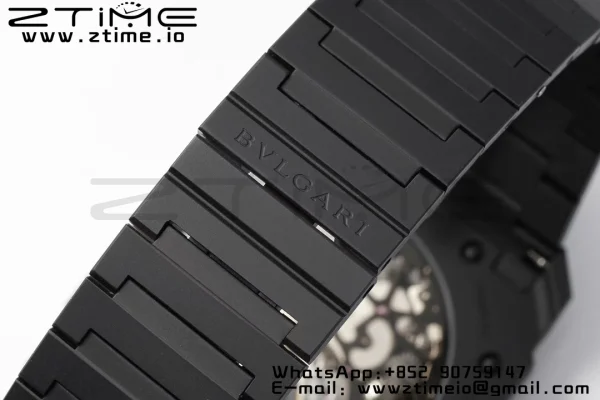 ブルガリ オクト フィニッシモ PVD BVF 1:1 ベストエディション ブラックダイアル、PVDブレスレット アジアン・マイクロローター・ムーブメント - スーパークローンウォッチ｜1:1 ベストバージョン
