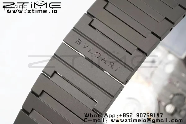 BVLGARI Octo Finissimo PVD BVF 1:1 Best Edition Cadran gri pe brățară PVD Asian Micro Rotor Movement - Super Clone Watch | 1:1 Best Version