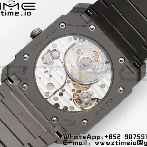 BVLGARI Octo Finissimo PVD BVF 1:1 Best Edition Cadran gri pe brățară PVD Asian Micro Rotor Movement - Super Clone Watch | 1:1 Best Version