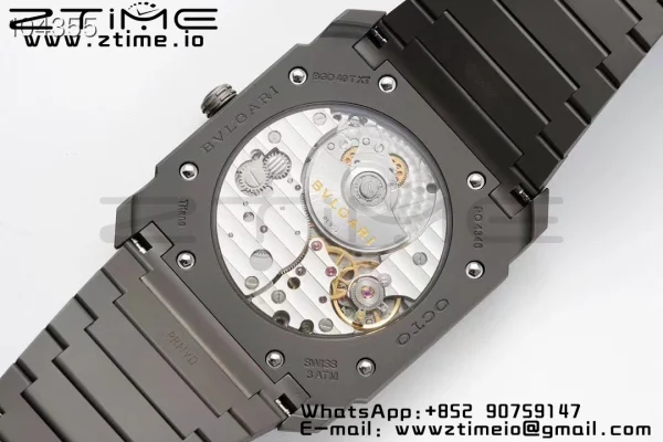 BVLGARI Octo Finissimo PVD BVF 1:1 Best Edition Cadran gri pe brățară PVD Asian Micro Rotor Movement - Super Clone Watch | 1:1 Best Version