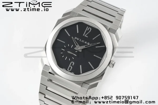 BVLGARI Octo Finissimo SS BVF 1:1 Best Edition Black Dial on Stainless Steel Asian Micro Rotor Movement - Super Clone Watch | 1:1 Best Version