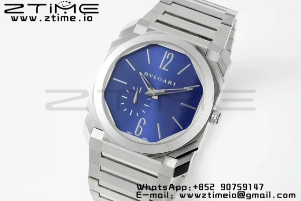 BVLGARI Octo Finissimo SS BVF 1:1 Mejor Edición Esfera Azul en Acero Inoxidable Movimiento Micro Rotor Asiático - Reloj Super Clon | 1:1 Mejor Versión