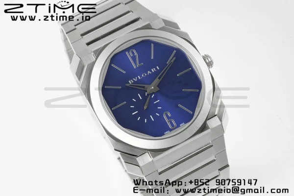 BVLGARI Octo Finissimo SS BVF 1:1 Mejor Edición Esfera Azul en Acero Inoxidable Movimiento Micro Rotor Asiático - Reloj Super Clon | 1:1 Mejor Versión