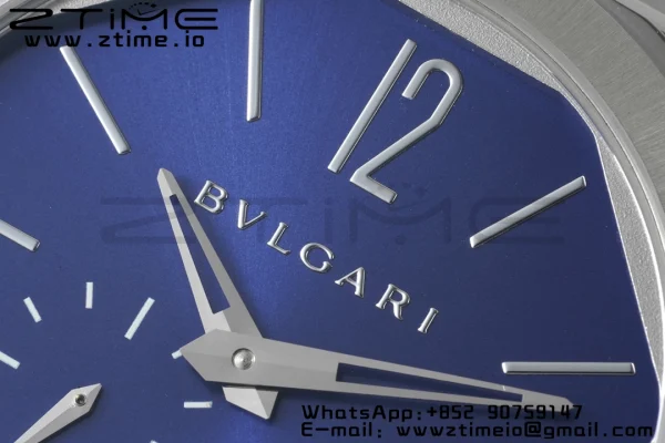 BVLGARI Octo Finissimo SS BVF 1:1 Mejor Edición Esfera Azul en Acero Inoxidable Movimiento Micro Rotor Asiático - Reloj Super Clon | 1:1 Mejor Versión