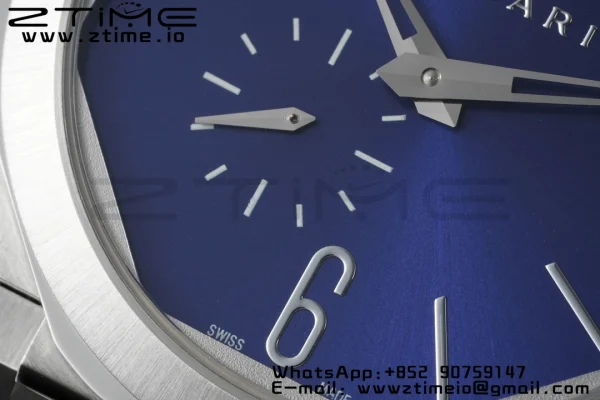 BVLGARI Octo Finissimo SS BVF 1:1 Mejor Edición Esfera Azul en Acero Inoxidable Movimiento Micro Rotor Asiático - Reloj Super Clon | 1:1 Mejor Versión
