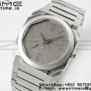 BVLGARI Octo Finissimo SS BVF 1:1 Best Edition Silvery Dial on Stainless Steel Asian Micro Rotor Movement - Super Clone Watch | 1:1 Best Version