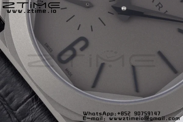 BVLGARI Octo Finissimo PVD BVF 1:1 Best Edition Gray Dial on Black leather strap Asian Micro Rotor Movement - Super Clone Watch | 1:1 Best Version