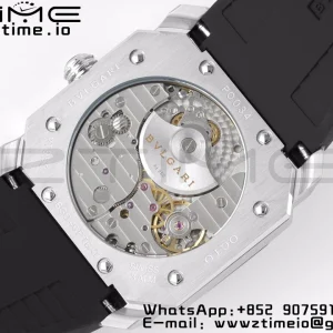 BVLGARI Octo Finissimo SS BVF 1:1 Best Edition Cadran noir sur bracelet caoutchouc noir Mouvement Micro Rotor Asiatique - Super Clone Watch | 1:1 Best Version