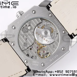 BVLGARI Octo Finissimo SS BVF 1:1 Best Edition Μαύρο καντράν σε μαύρο δερμάτινο λουράκι Ασιατικό Micro Rotor Movement - Super Clone Watch | 1:1 Best Version