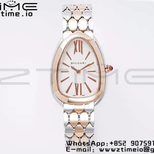 BVLGARI Serpenti Seduttori Watch 103277 SS/RG BVF 1:1 Best Edition White Dial RG Bezel on SS/RG Bracelet ETA Quartz - Super Clone Watch | 1:1 Best Version