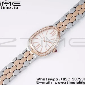 Orologio BVLGARI Serpenti Seduttori 103274 SS/RG BVF 1:1 Best Edition Quadrante bianco Diamanti Lunetta RG su Bracciale SS/RG Quarzo ETA - Orologio Super Clone | 1:1 Best Version