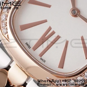 Orologio BVLGARI Serpenti Seduttori 103274 SS/RG BVF 1:1 Best Edition Quadrante bianco Diamanti Lunetta RG su Bracciale SS/RG Quarzo ETA - Orologio Super Clone | 1:1 Best Version