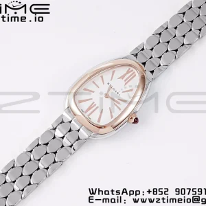 BVLGARI Serpenti Seduttori Watch 103144 SS BVF 1:1 Best Edition White Dial RG Bezel on SS Bracelet ETA Quartz - Super Clone Watch | 1:1 Best Version