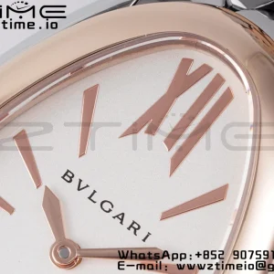 BVLGARI Serpenti Seduttori Watch 103144 SS BVF 1:1 Best Edition White Dial RG Bezel on SS Bracelet ETA Quartz - Super Clone Watch | 1:1 Best Version