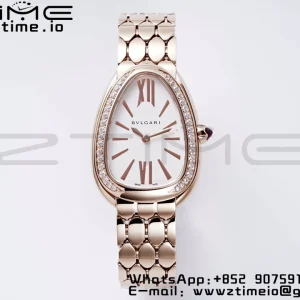 BVLGARI Serpenti Seduttori Watch 103146 RG BVF 1:1 Best Edition White Dial Diamonds Bezel on RG Bracelet ETA Quartz - Super Clone Watch | 1:1 Best Version