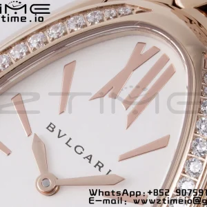 BVLGARI Serpenti Seduttori Watch 103146 RG BVF 1:1 Best Edition Λευκό καντράν διαμάντια Bezel σε βραχιόλι RG ETA Quartz - Super Clone Watch | 1:1 Best Version