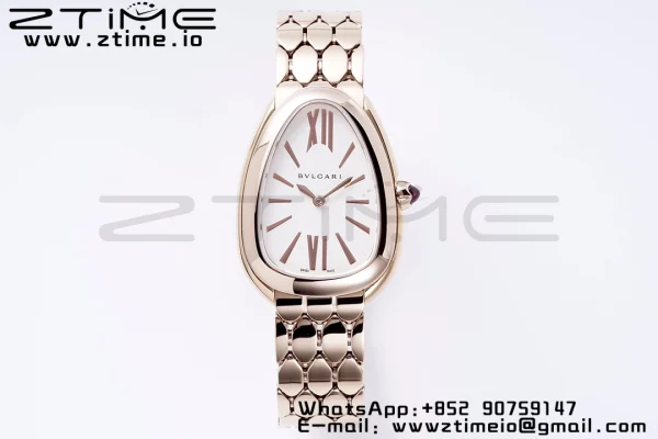BVLGARI Serpenti Seduttori Watch 103145 RG BVF 1:1 Best Edition ホワイトダイヤル RGブレスレット ETAクォーツ - スーパークローンウォッチ｜1:1ベストバージョン