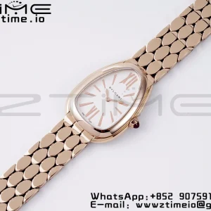 BVLGARI Serpenti Seduttori Watch 103145 RG BVF 1:1 Best Edition ホワイトダイヤル RGブレスレット ETAクォーツ - スーパークローンウォッチ｜1:1ベストバージョン