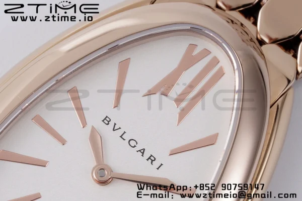 BVLGARI Serpenti Seduttori Watch 103145 RG BVF 1:1 Best Edition ホワイトダイヤル RGブレスレット ETAクォーツ - スーパークローンウォッチ｜1:1ベストバージョン