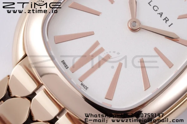 BVLGARI Serpenti Seduttori Watch 103145 RG BVF 1:1 Best Edition ホワイトダイヤル RGブレスレット ETAクォーツ - スーパークローンウォッチ｜1:1ベストバージョン