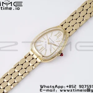 BVLGARI Serpenti Seduttori Watch 103147 YG BVF 1:1 Best Edition White Dial Diamonds Bezel on YG Bracelet ETA Quartz - Super Clone Watch | 1:1 Best Version