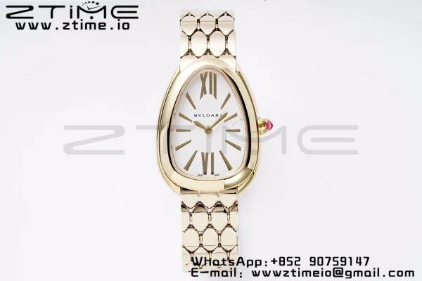 BVLGARI Serpenti Seduttori Watch YG BVF 1:1 Best Edition White Dial on YG Bracelet ETA Quartz - Super Clone Watch | 1:1 Best Version
