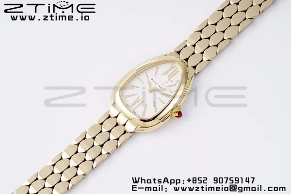 BVLGARI Serpenti Seduttori Watch YG BVF 1:1 Best Edition White Dial on YG Bracelet ETA Quartz - Super Clone Watch | 1:1 Best Version