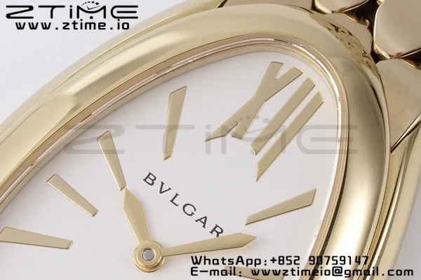 BVLGARI Serpenti Seduttori Watch YG BVF 1:1 Best Edition White Dial on YG Bracelet ETA Quartz - Super Clone Watch | 1:1 Best Version