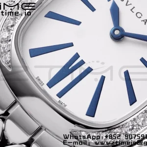 BVLGARI Serpenti Seduttori Watch 103148 SS BVF 1:1 Best Edition Weißes Zifferblatt Diamanten Lünette auf SS Armband ETA Quartz - Super Clone Watch | 1:1 Best Version