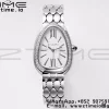 BVLGARI Serpenti Seduttori Watch 103361 SS BVF 1:1 Best Edition Silver Markers On White Dial Diamonds Bezel on SS Bracelet ETA Quartz - Super Clone Watch | 1:1 Best Version
