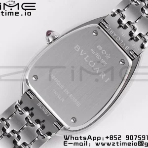 BVLGARI Serpenti Seduttori Watch 103361 SS BVF 1:1 Best Edition Silver Markers On White Dial Diamonds Bezel on SS Bracelet ETA Quartz - Super Clone Watch | 1:1 Best Version
