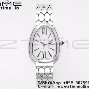 BVLGARI Serpenti Seduttori Watch 103141 SS BVF 1:1 Best Edition White Dial on SS Bracelet ETA Quartz - Super Clone Watch | 1:1 Best Version