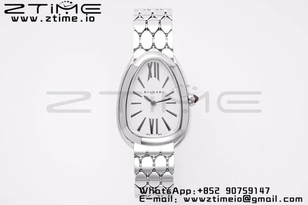 BVLGARI Serpenti Seduttori Watch 103141 SS BVF 1:1 Best Edition ホワイトダイヤル SSブレスレット ETAクォーツ - スーパークローンウォッチ｜1:1ベストバージョン