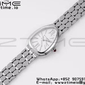 BVLGARI Serpenti Seduttori Watch 103141 SS BVF 1:1 Best Edition ホワイトダイヤル SSブレスレット ETAクォーツ - スーパークローンウォッチ｜1:1ベストバージョン