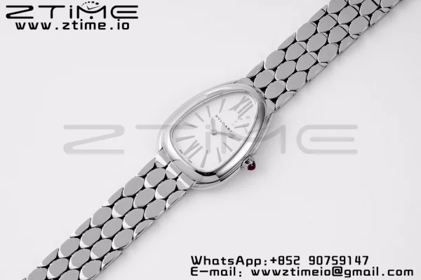 BVLGARI Serpenti Seduttori Watch 103141 SS BVF 1:1 Best Edition ホワイトダイヤル SSブレスレット ETAクォーツ - スーパークローンウォッチ｜1:1ベストバージョン