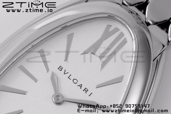 BVLGARI Serpenti Seduttori Watch 103141 SS BVF 1:1 Best Edition ホワイトダイヤル SSブレスレット ETAクォーツ - スーパークローンウォッチ｜1:1ベストバージョン