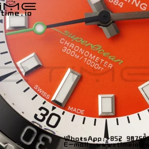 Breitling SuperOcean Automatic A173751A1O1S1 42 SS BLSF 1:1 Best Edition Red Dial on Green Rubber Strap A2824 - Super Clone Watch | 1:1 Best Version