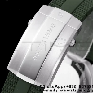Breitling SuperOcean Automatic A173751A1O1S1 42 SS BLSF 1:1 Best Edition Red Dial on Green Rubber Strap A2824 - Super Clone Watch | 1:1 Best Version