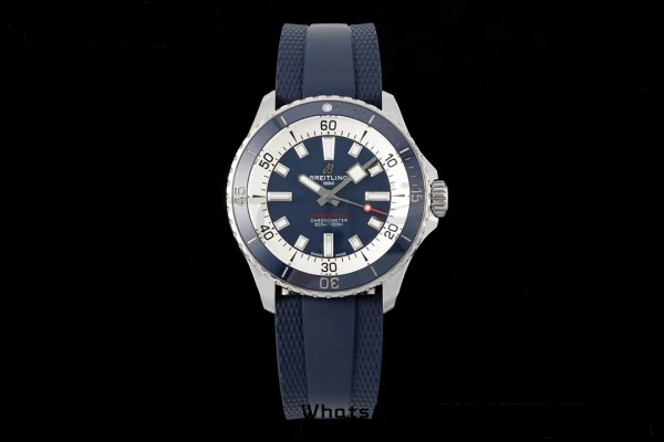 Breitling SuperOcean Automatic A17375E71C1S1  42 SS BLSF 1:1 Best Edition Blue Dial on Blue Rubber Strap A2824 - Super Clone Watch | 1:1 Best Version