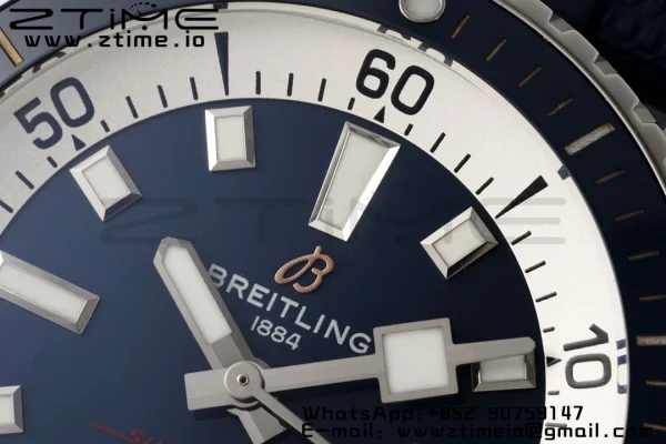 Breitling SuperOcean Automatic A17375E71C1S1  42 SS BLSF 1:1 Best Edition Blue Dial on Blue Rubber Strap A2824 - Super Clone Watch | 1:1 Best Version