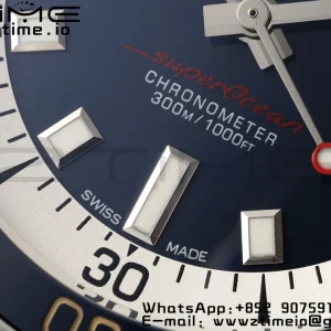 Breitling SuperOcean Automatic A17375E71C1S1  42 SS BLSF 1:1 Best Edition Blue Dial on Blue Rubber Strap A2824 - Super Clone Watch | 1:1 Best Version