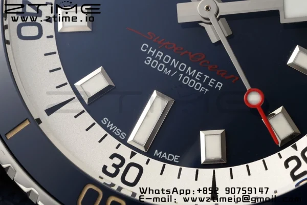 Breitling SuperOcean Automatic A17375E71C1S1  42 SS BLSF 1:1 Best Edition Blue Dial on Blue Rubber Strap A2824 - Super Clone Watch | 1:1 Best Version